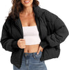 Women’s Winter Baggy Zip Puffer Jacket - Short Down Coat