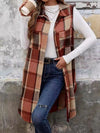 Plaid Button Up Vest Coat