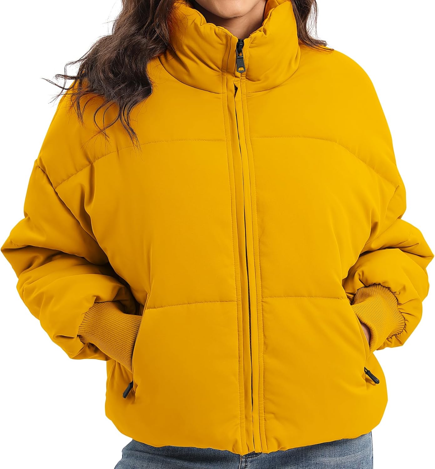 Women’s Winter Baggy Zip Puffer Jacket - Short Down Coat