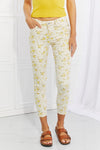 Judy Blue Full Size Golden Meadow Floral Skinny Jeans