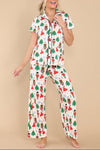 White Christmas Tree Nutcracker Shirt & Pants Pajama Set