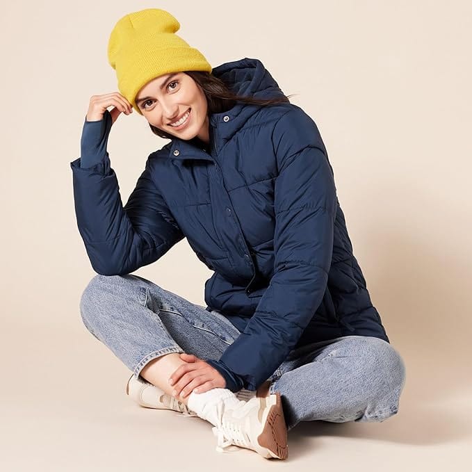 Women's Heavyweight Long-Sleeve Hooded Puffer Coat - Plus Size Available