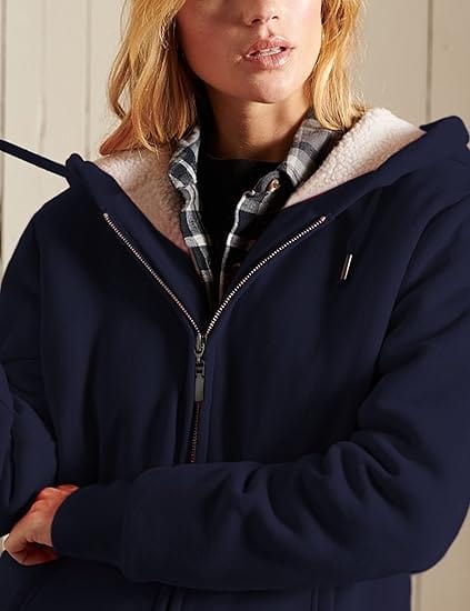 Women's Sherpa-Lined Zip-Up Hoodie - Ultra Warm, Winter Windproof Jacket