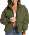 Women’s Winter Baggy Zip Puffer Jacket - Short Down Coat