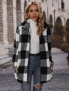 Plaid Collared Neck Coat with Pockets