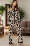 Button Up Long Sleeve Top and Pants Lounge Set